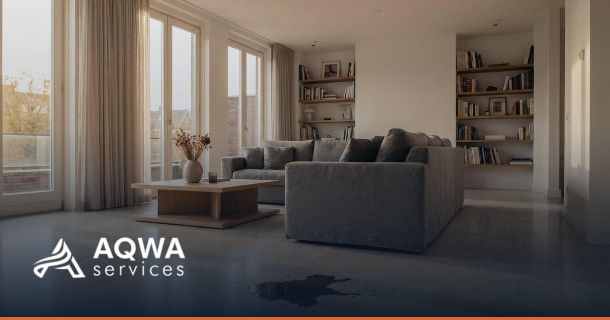 Marmeren vloer na vloeronderhoud door AQWA Services