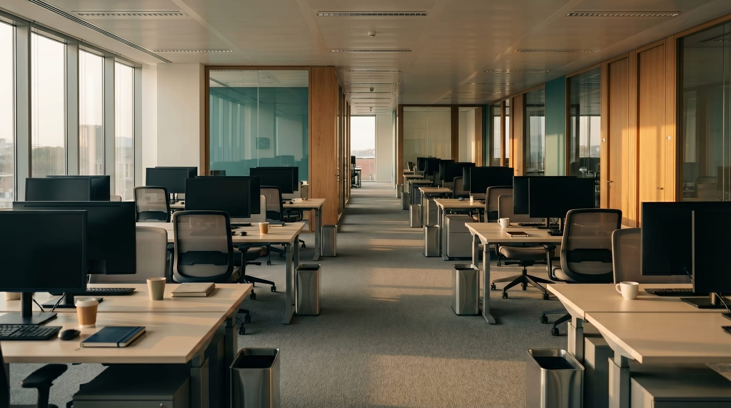 Kantoor na een dieptereiniging door AQWA Services