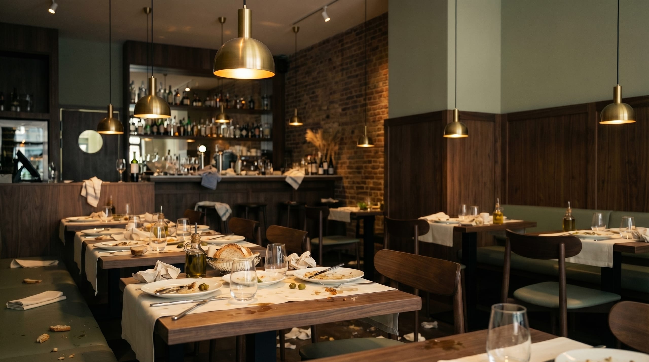 Restaurant voor de schoonmaak